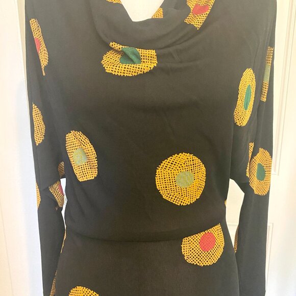 Rare - Koos Van Den Akker Couture 60's/70's Op Art Print Silk Jersey Maxi Dress - Picture 2 of 11